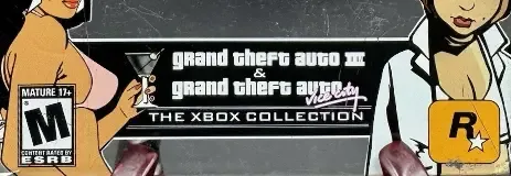 Grand Theft Auto Double Pack, the ESRB box on its front