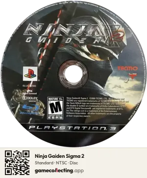 Ninja Gaiden Sigma 2 PlayStation 3, NTSC disc