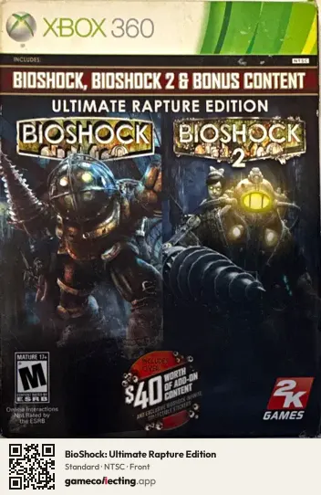 BioShock: Ultimate Rapture Edition Xbox 360, NTSC box front