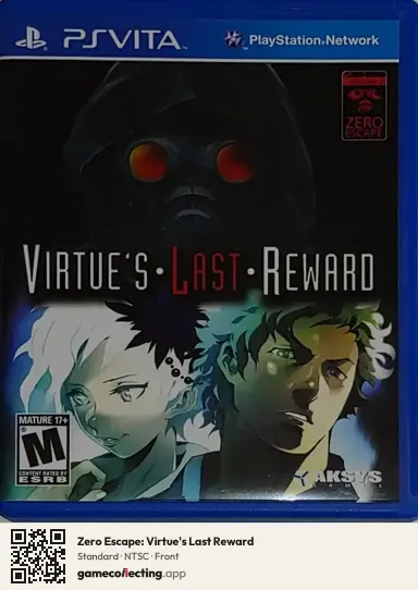 Zero Escape: Virtue's Last Reward PlayStation Vita, NTSC box front