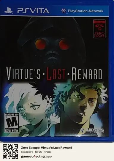 Zero Escape: Virtue's Last Reward PlayStation Vita, NTSC box front