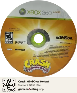 Crash: Mind Over Mutant Xbox 360, NTSC disc