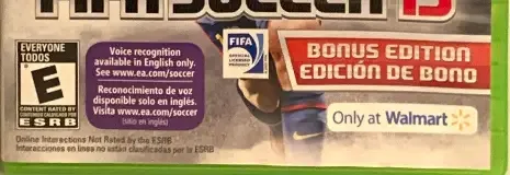 FIFA 13, the ESRB box on its front