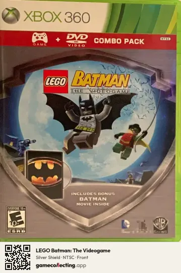 LEGO Batman: The Videogame Xbox 360, NTSC box front