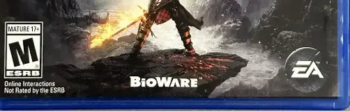 Dragon Age: Inquisition, the ESRB box on its front