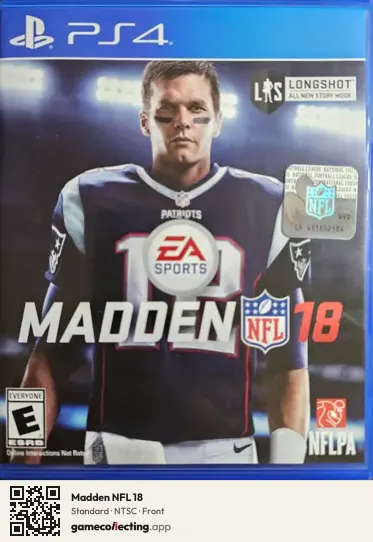 Madden NFL 18 PlayStation 4, NTSC box front