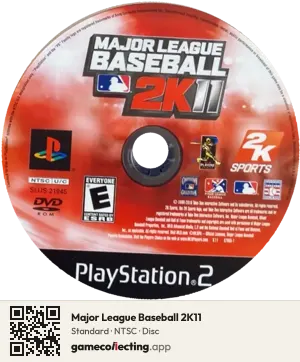 Major League Baseball 2K11 PlayStation 2, NTSC disc