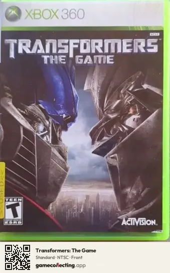 Transformers: The Game Xbox 360, NTSC box front