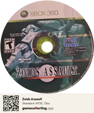 Zoids Assault Xbox 360, NTSC disc