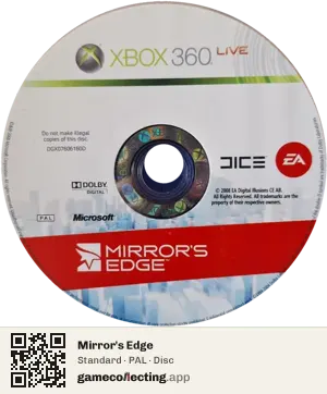 Mirror's Edge Xbox 360, PAL disc
