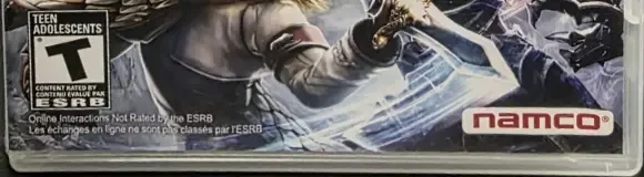 Soulcalibur V, the Australian classification mark on its front