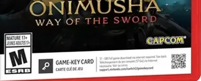 Onimusha: Way of the Sword, the ESRB box on its front