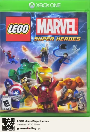 LEGO Marvel Super Heroes Xbox One, NTSC box front