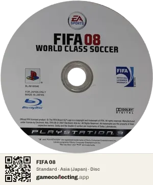 FIFA 08 PlayStation 3, Asia disc