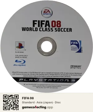FIFA 08 PlayStation 3, Asia disc