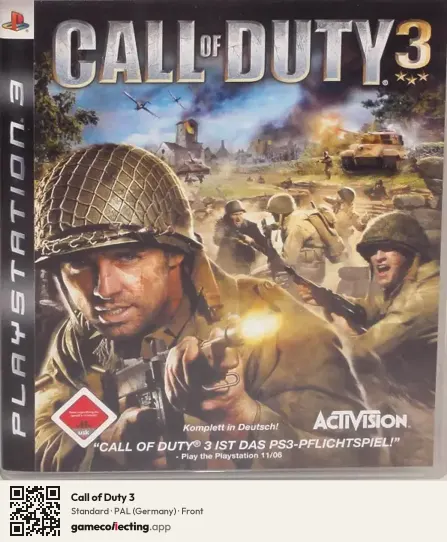 Call of Duty 3 PlayStation 3, Germany box front