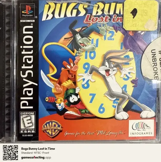 Bugs Bunny Lost in Time PlayStation, NTSC box front