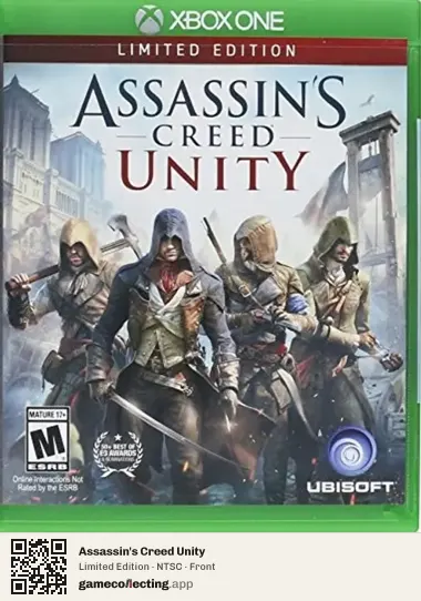 Assassin's Creed Unity Xbox One, NTSC box front