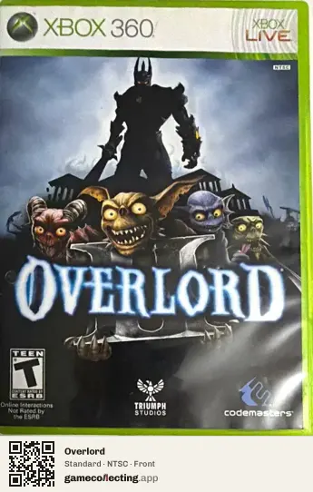 Overlord Xbox 360, NTSC box front