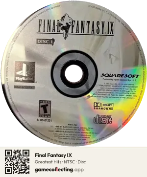 Final Fantasy IX PlayStation, NTSC disc
