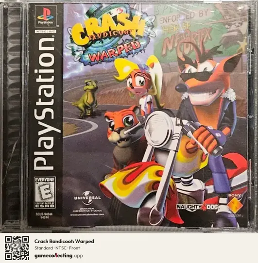 Crash Bandicoot: Warped PlayStation, NTSC box front