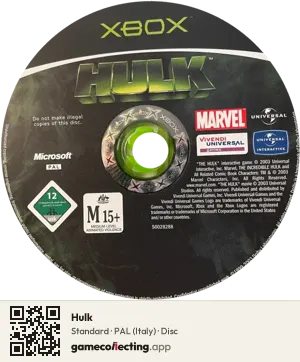 Hulk Xbox, PAL disc
