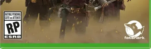 Warhammer 40,000: Darktide, the ESRB box on its front