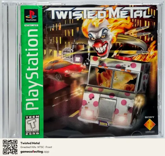 Twisted Metal PlayStation, NTSC box front