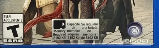 Assassin's Creed Chronicles, the ESRB box on its front