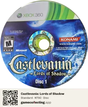 Castlevania: Lords of Shadow Xbox 360, NTSC disc