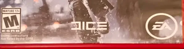 Battlefield 4, the ESRB box on its front