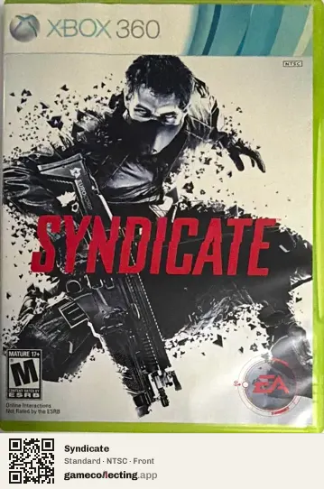 Syndicate Xbox 360, NTSC box front