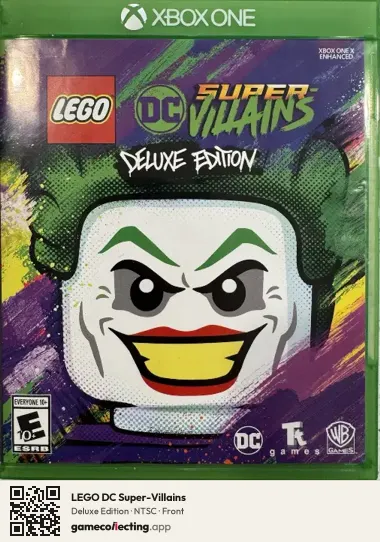 LEGO DC Super-Villains Xbox One, NTSC box front