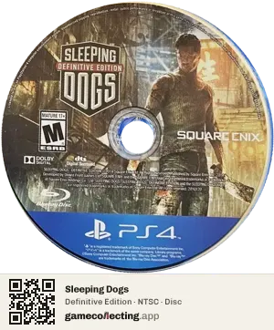 Sleeping Dogs PlayStation 4, NTSC disc
