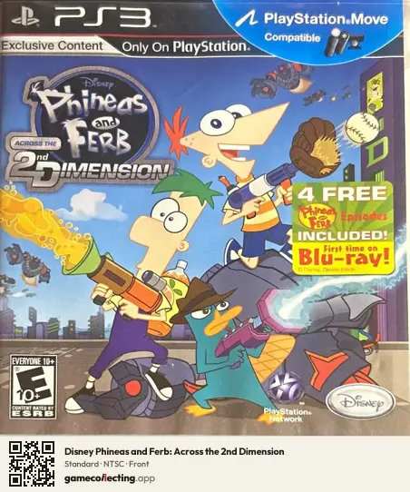 Disney Phineas and Ferb: Across the 2nd Dimension PlayStation 3, NTSC box front