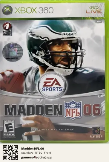 Madden NFL 06 Xbox 360, NTSC box front