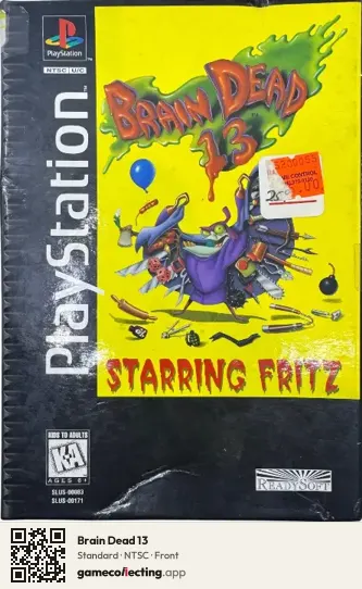 Brain Dead 13 PlayStation, NTSC box front