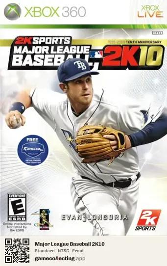 Major League Baseball 2K10 Xbox 360, NTSC box front