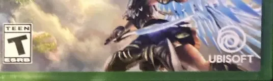 Immortals Fenyx Rising, the ESRB box on its front