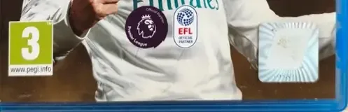 FIFA 18, the PEGI square on its front
