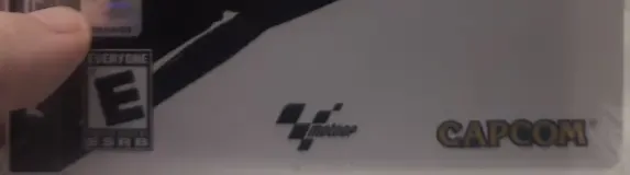MotoGP 08, the ESRB box on its front