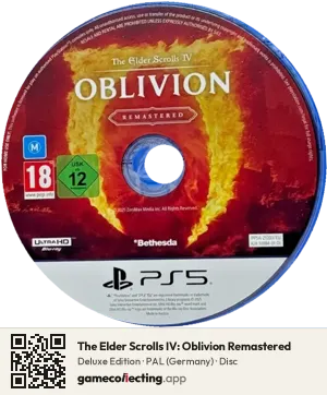 The Elder Scrolls IV: Oblivion Remastered PlayStation 5, PAL disc