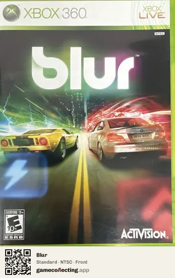 Blur Xbox 360, NTSC box front