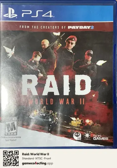 Raid: World War II PlayStation 4, NTSC box front