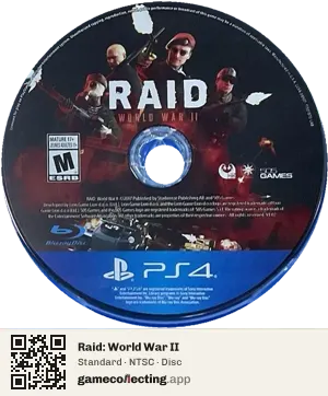 Raid: World War II PlayStation 4, NTSC disc