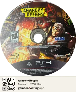 Anarchy Reigns PlayStation 3, NTSC disc
