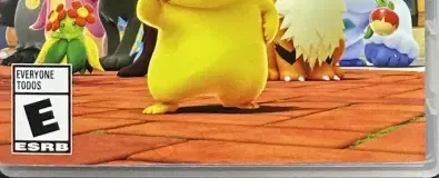 Detective Pikachu Returns, the ESRB box on its front
