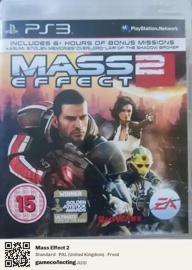 Mass Effect 2 PlayStation 3, United Kingdom box front