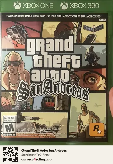 Grand Theft Auto: San Andreas Xbox 360, NTSC box front