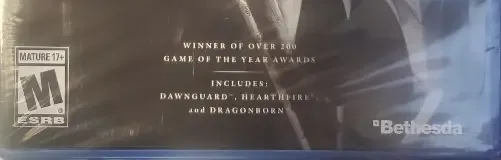 The Elder Scrolls V: Skyrim, the ESRB box on its front